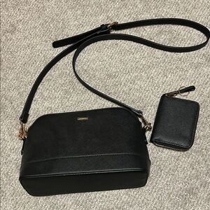 Black Crossbody Bag with Wallet